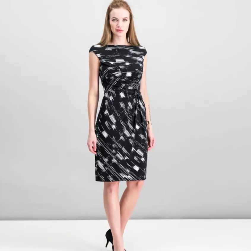 Lauren Ralph Lauren Cap Sleeve Knee Length Dress Women’s 8 Black White - Image 2