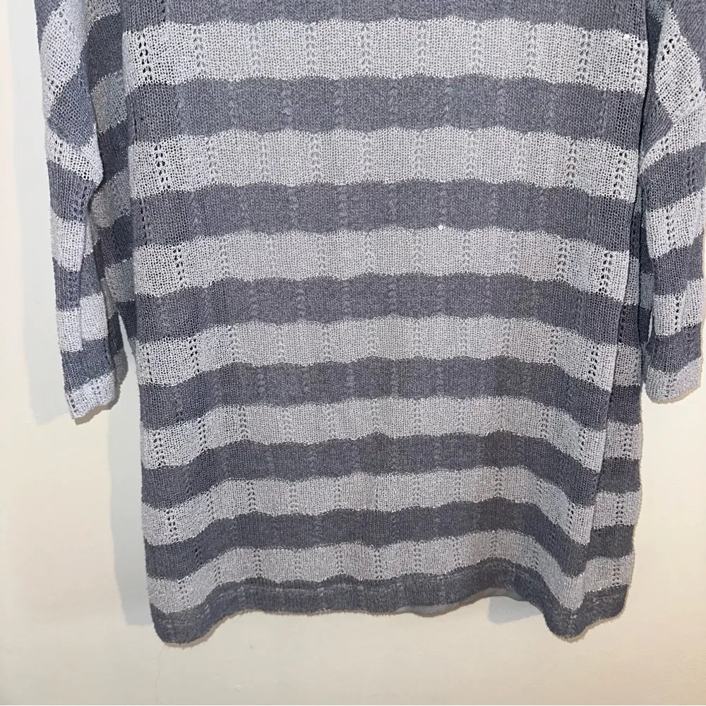 2 piece tank & tunic grayish blue stripe Blue top size small - Image 3