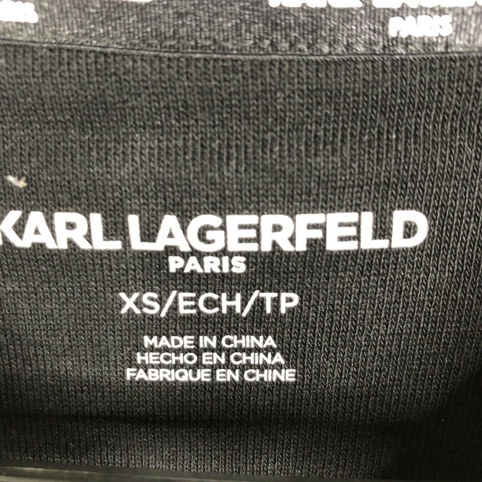 NEW KARL LAGERFELD PARIS Studded Logo Sunglasses Black Pullover Sweater Size XS - Image 4