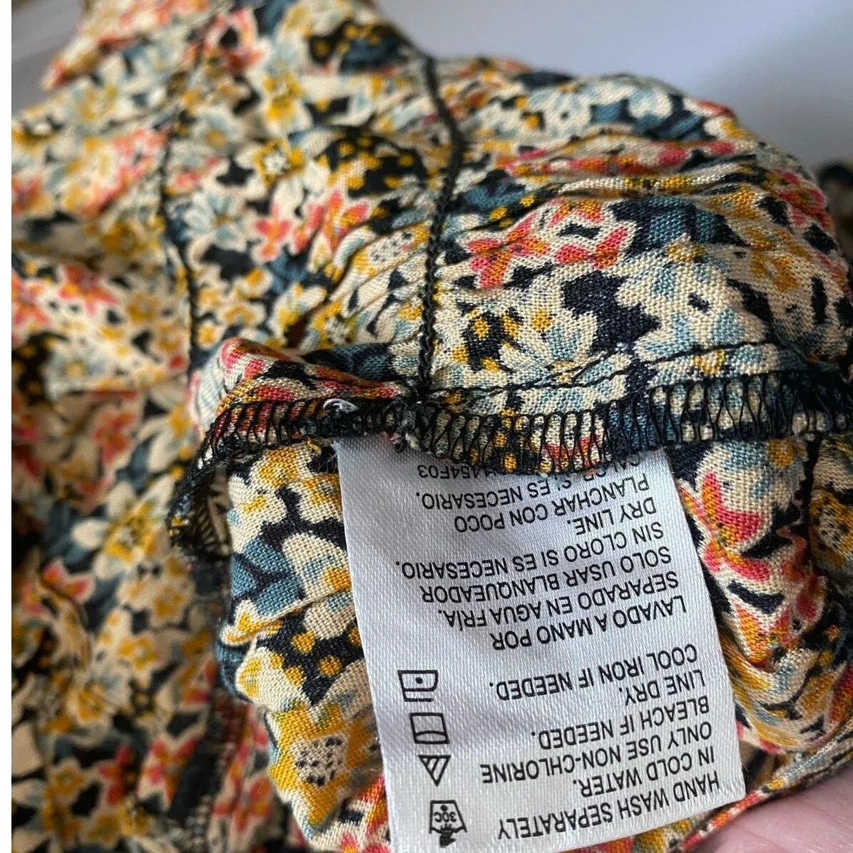 Patrons of Peace Smocked Floral Cropped Romantic blouse‎ SZ XS - Image 9