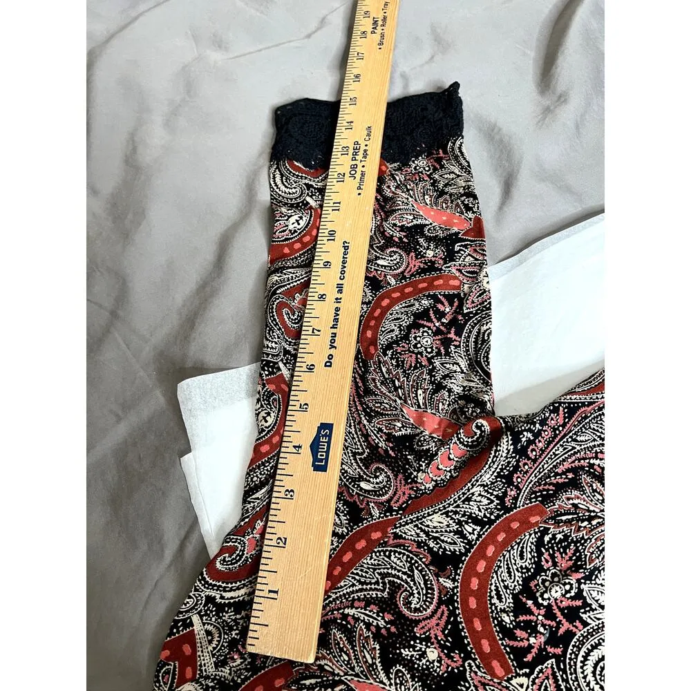 Miss Me womens size M dress knee length paisley browm/black crochet lace up - Image 4