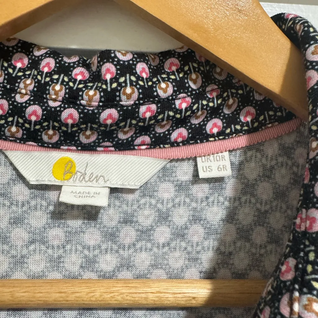 Boden Mini Jersey Dress in Botanic Bud Black Size 6 - Image 5