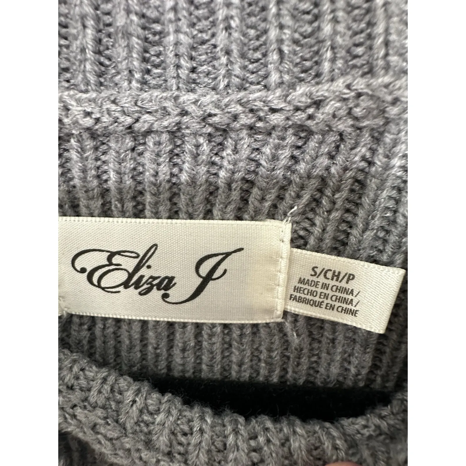 Eliza J Gray Classic Women's Turtleneck Fit & Flare Knit Sweater Dress Small - Image 4