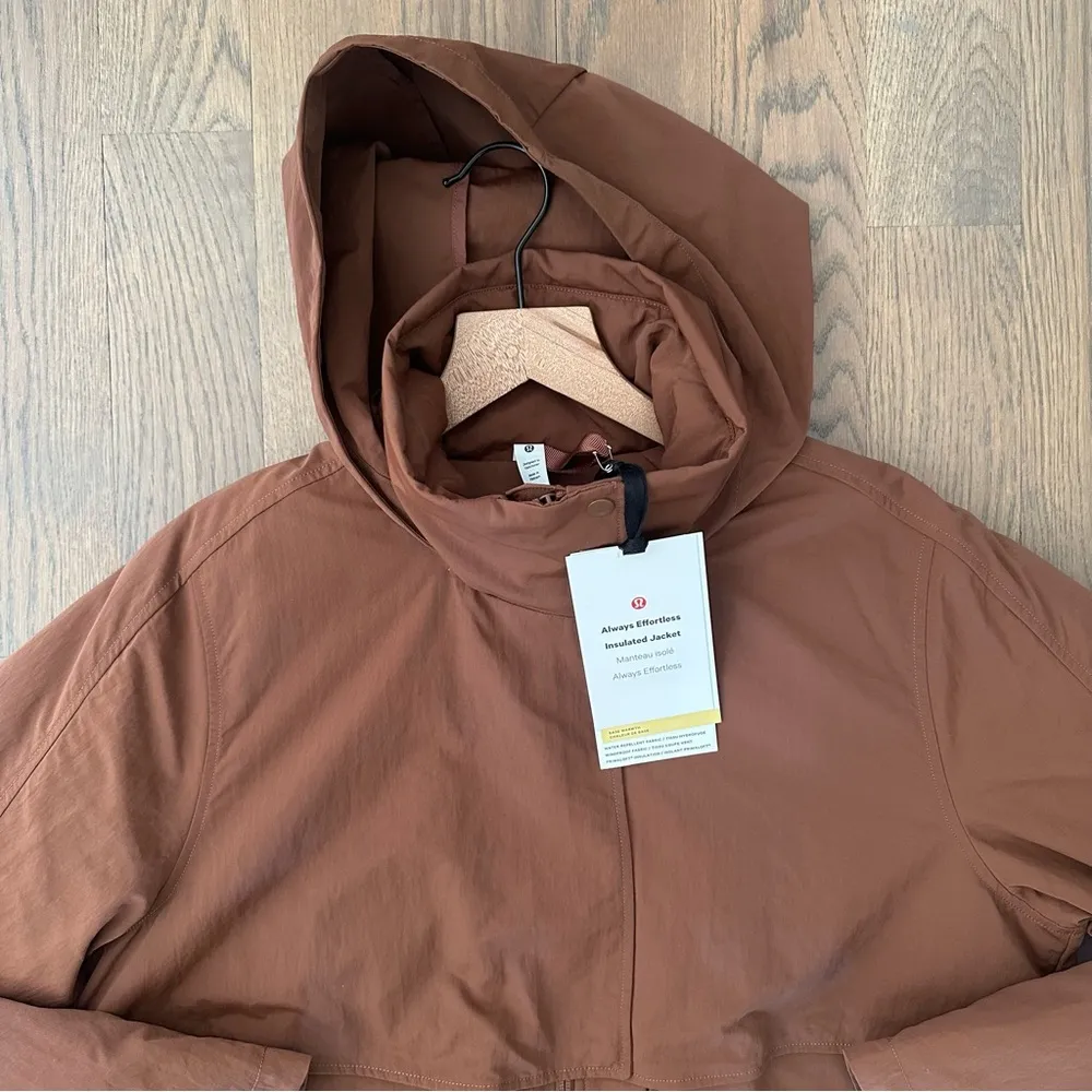 NWT Lululemon Women's Always Effortless Insulated Jacked Roasted Brown Size 6 - Image 3