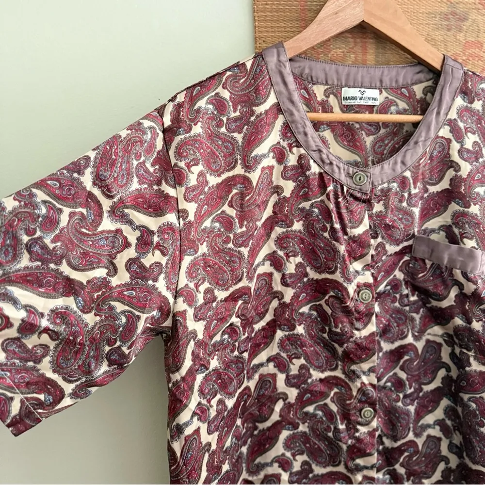 Mario Valentino Satin Paisley Top - Image 4