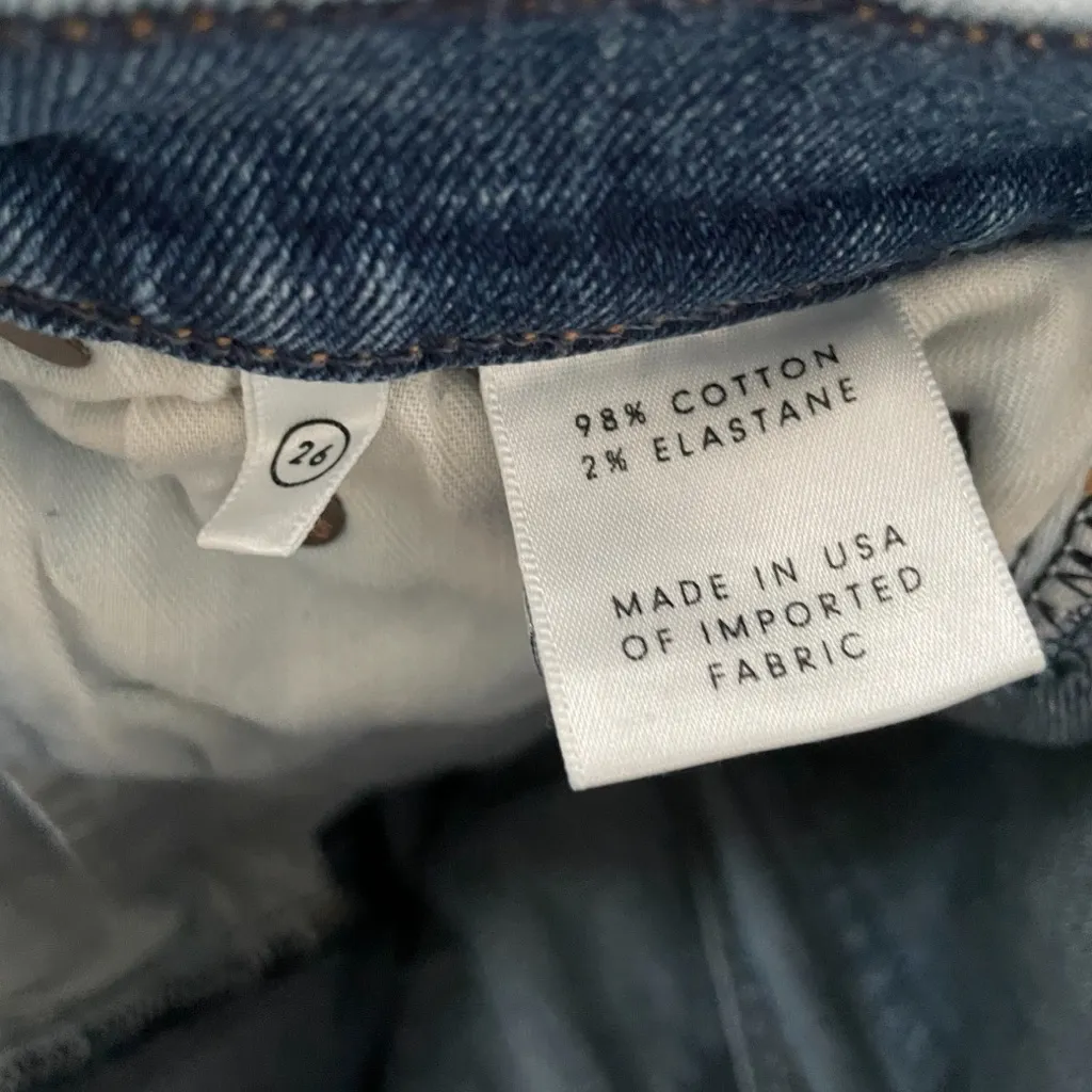 Grlfrnd Helena Denim Jeans Straight Crop Groovy Situation Women's Size 26 - Image 7