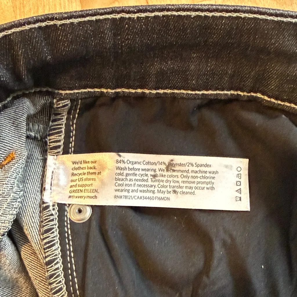 Eileen Fisher Mid-Rise Navy Blue Skinny Slim Leg Jeans, 8 - Image 7