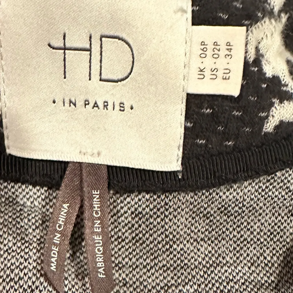 Anthro HD in Paris Black and Cream Floral Textured Midi Dress 2P - Image 6