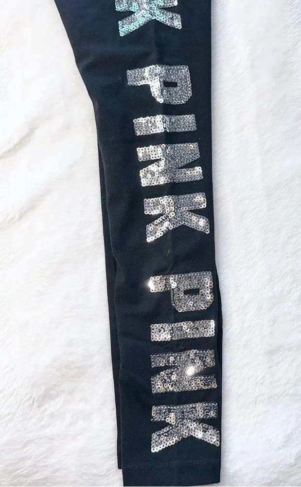 Y2K PINK Sequins Bling Leggings! - Image 4