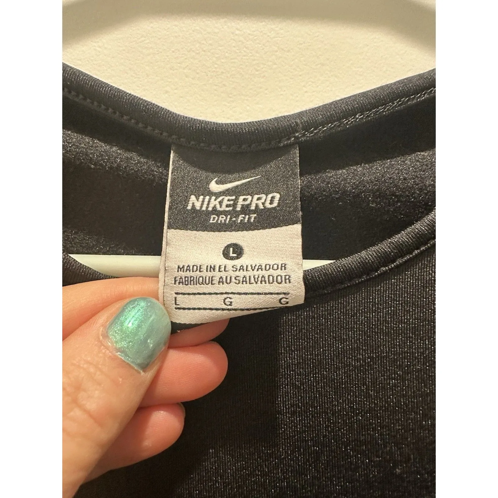 NIKE PRO Women's L Black Long Sleeve Athletic Dri-Fit Running Shirt Top Box C - Image 2