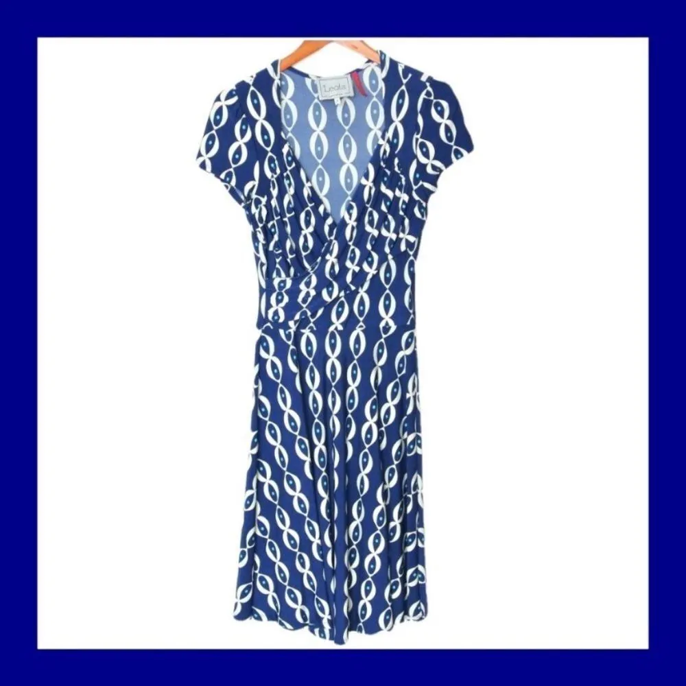 Leota compass rose geo print wrap dress small - Image 2