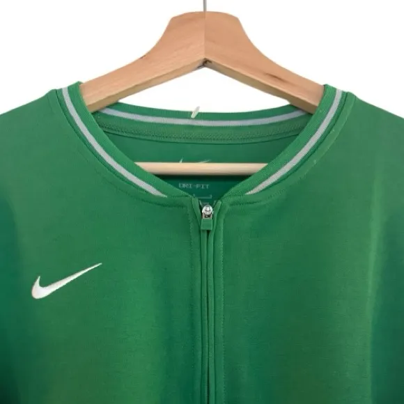 NIKE Dri-Fit Long Sleeve Coaches 1/4 Zip Shirt Colorblock Green Gray Size L NEW - Image 3