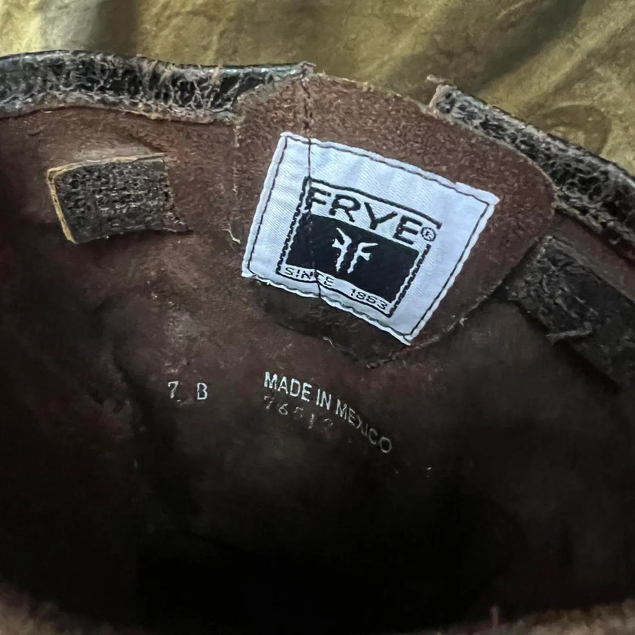 Frye Brown Pre Disstressed Leather Engineer Ankle Boots - Image 5