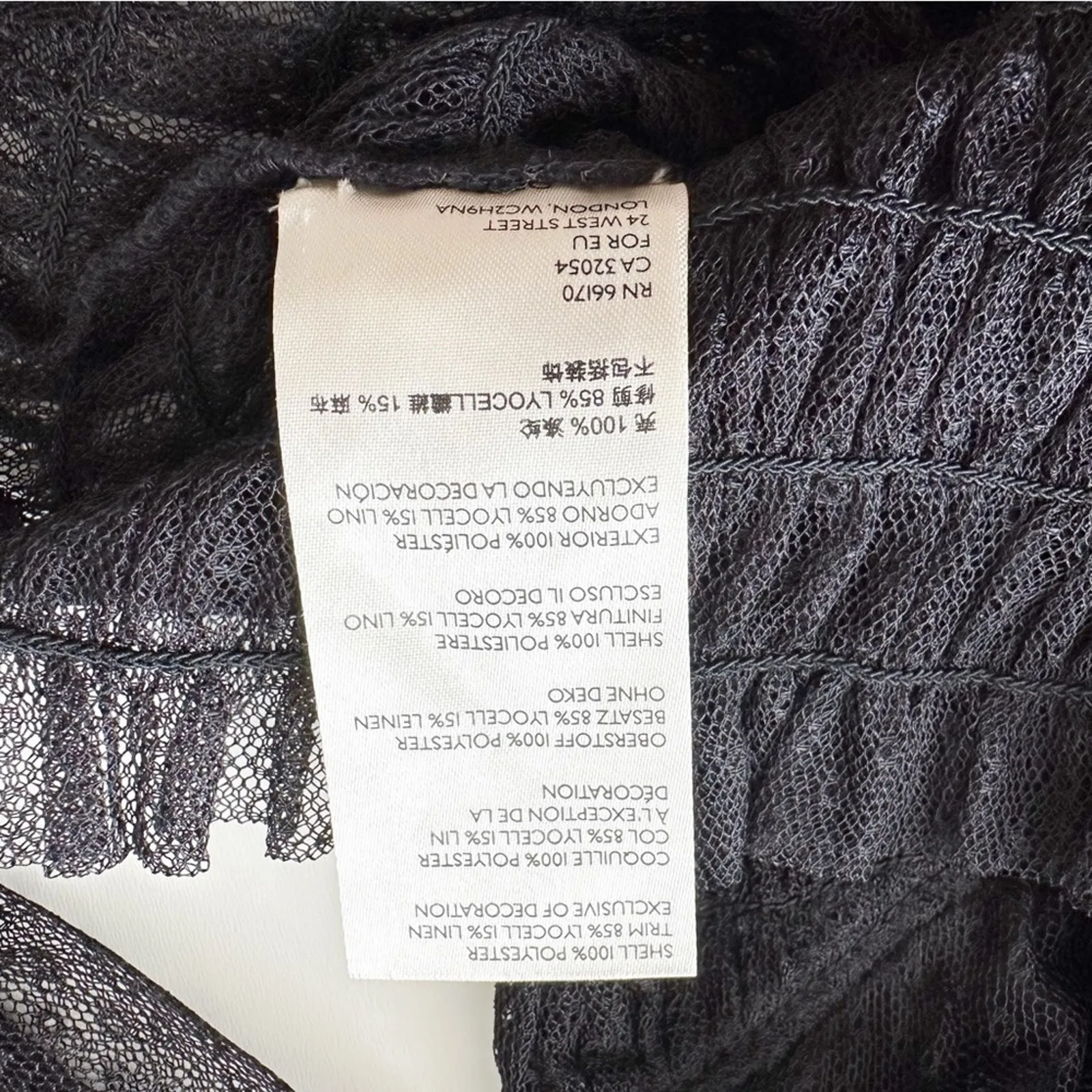 Free People Sheer Long Sleeve Black Blouse - Image 8