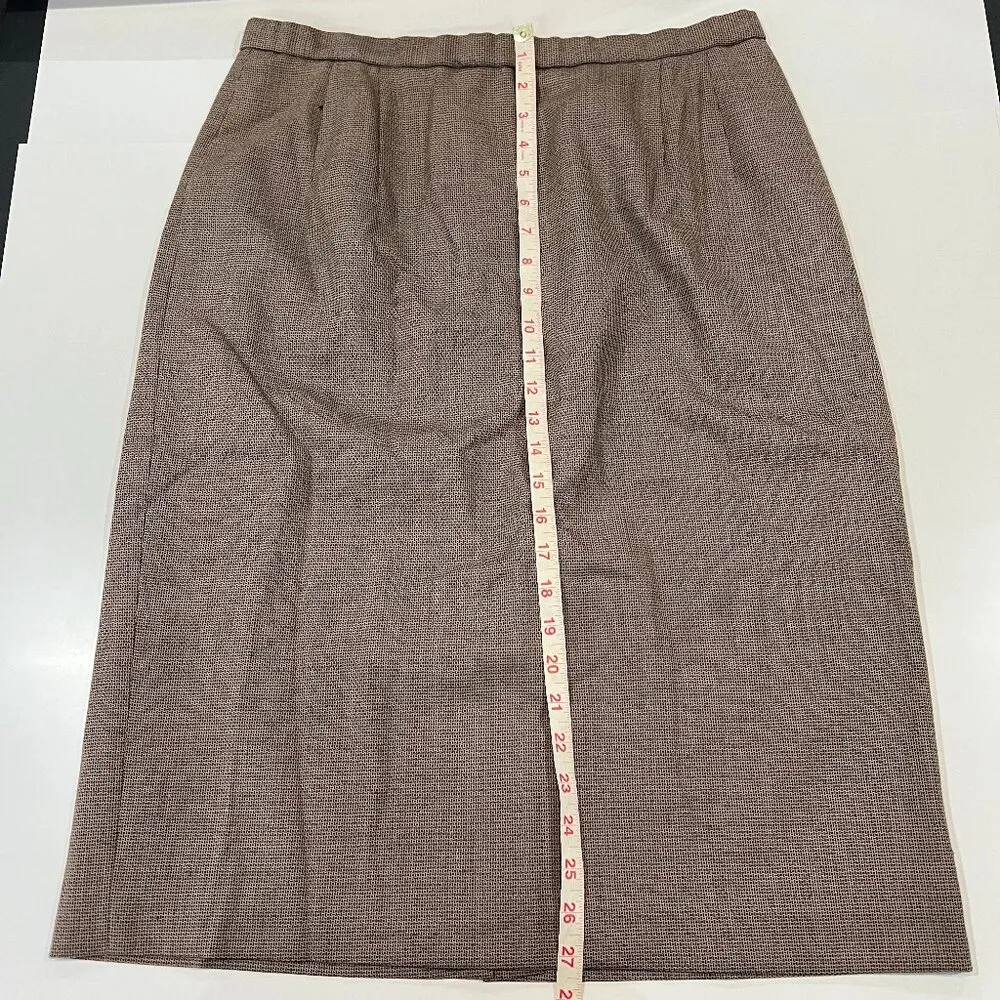 Pendleton 100% Virgin Wool Brown Knee Length Midi Skirt Career Size 16 - Image 9