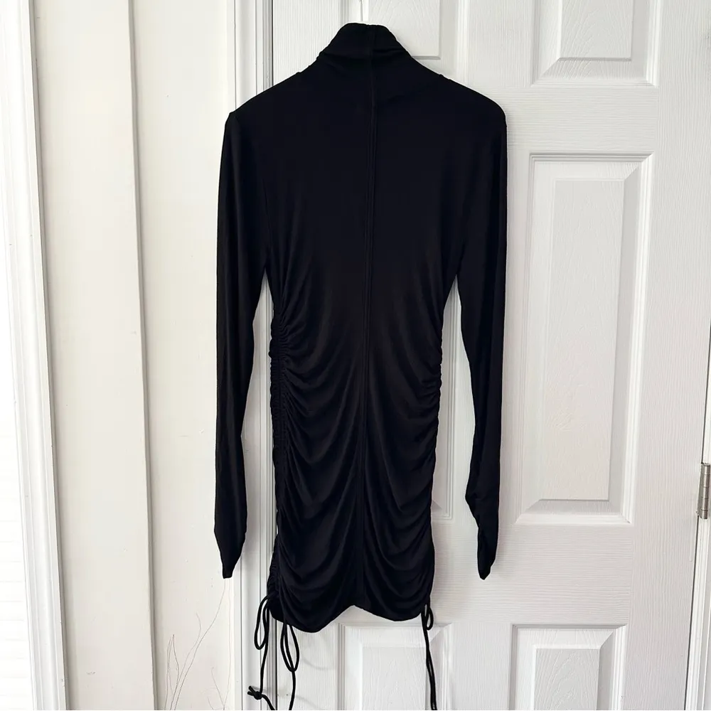 Michael Costello X Revolve Shirred Side Tie Bodycon Mini Dress in Black Medium - Image 11