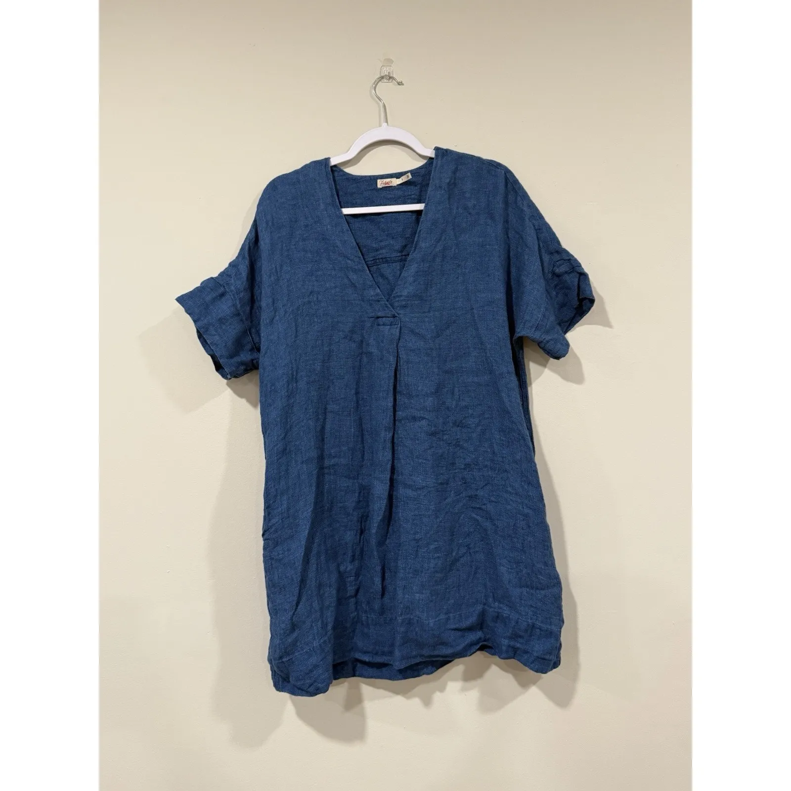 Faherty Women's Blue Sanibel Basketweave Dress Indigo Size Small 2303 - Image 4