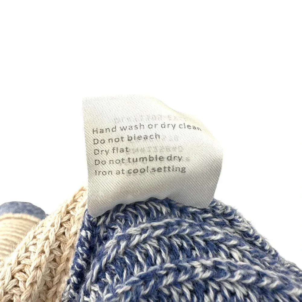 INTERMIX Aurora Two-Tone Rib Knit Cardigan Sweater Blue Beige Size XS - Image 13