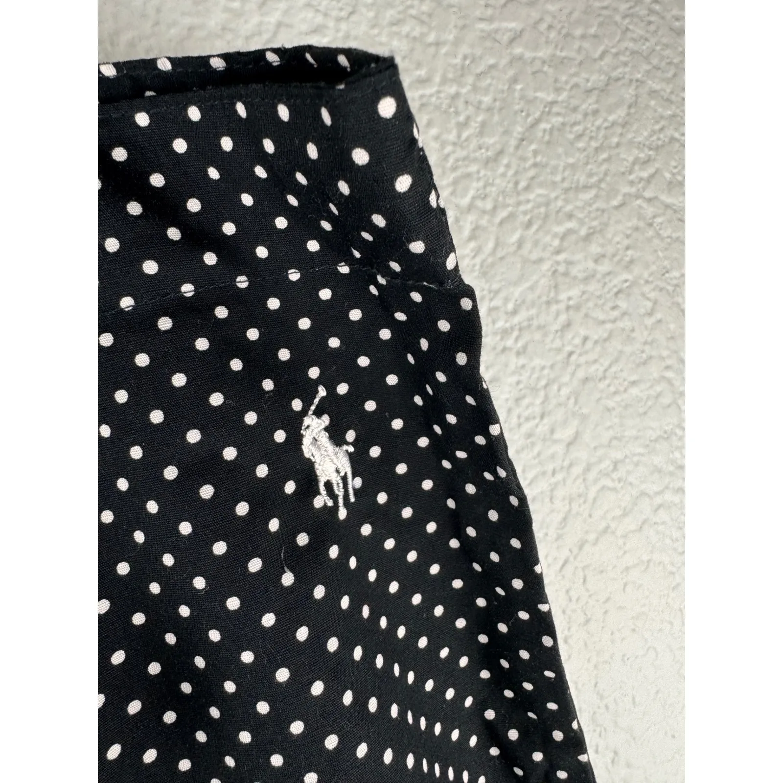 NWT Polo Ralph Lauren Womens Sleepwear Pajama Pants Black White Polka Dot Medium - Image 3