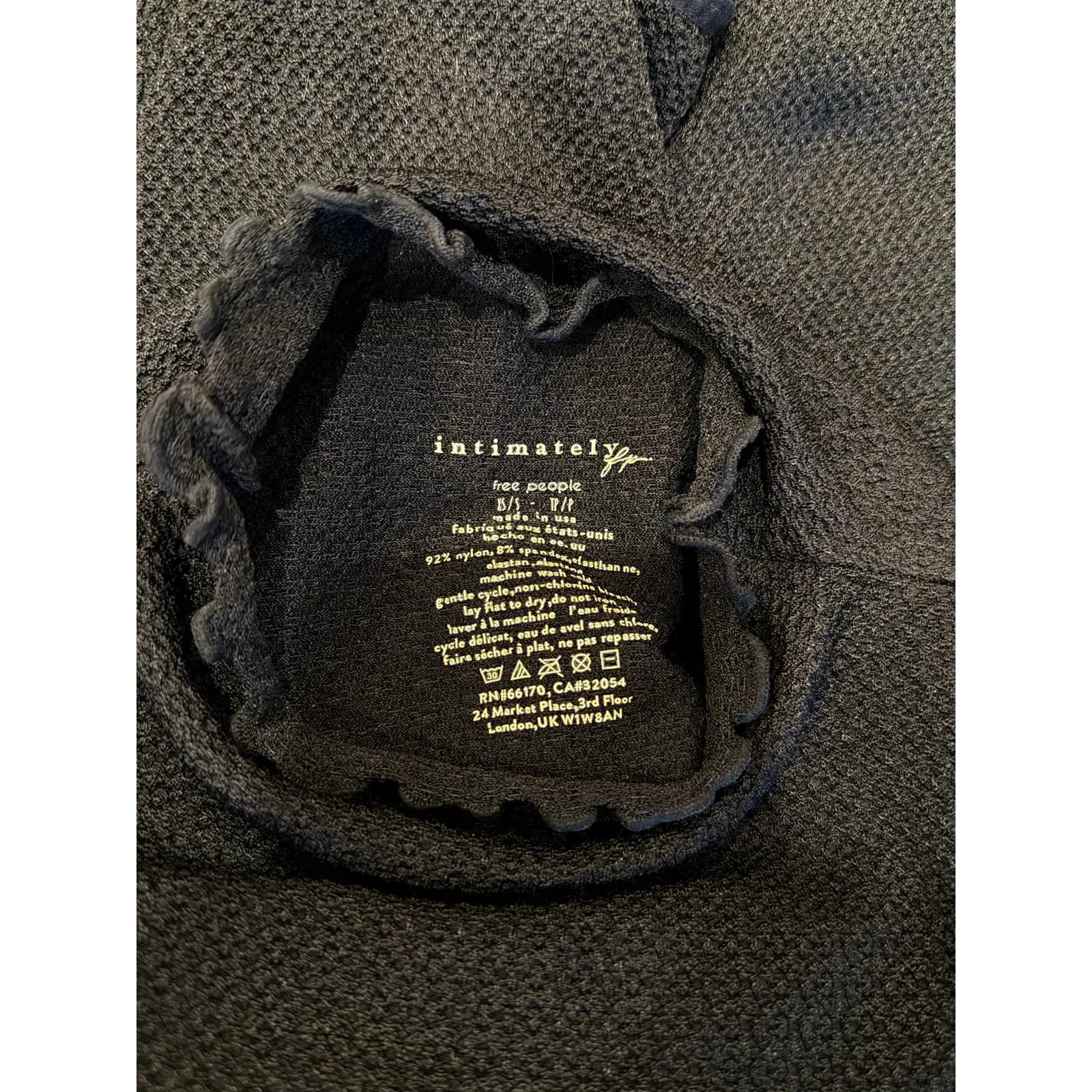 Free People Intimately Mara Mock Neck Bodysuit Womens XS/S Black Textured Boho - Image 8