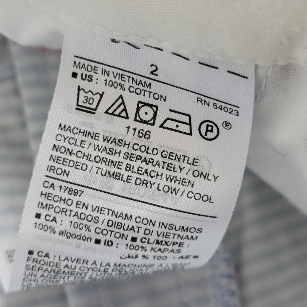 Old Navy Womens Shorts Size 2 Light Blue Floral Striped Cotton Mini Summer - Image 16