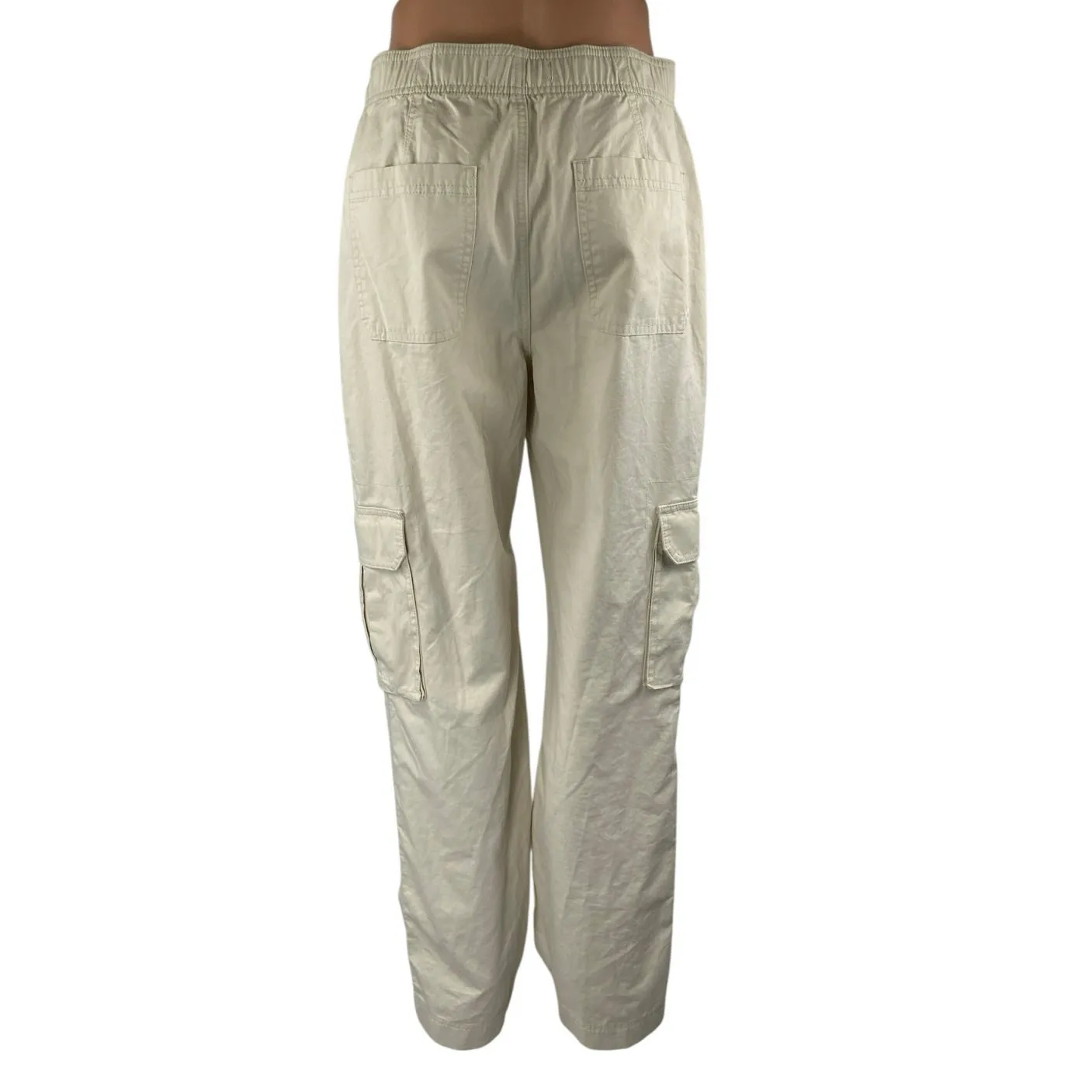 NEW Abercrombie & Fitch Women's Beige High Waisted Trousers Cargo Pants Size 27 - Image 3