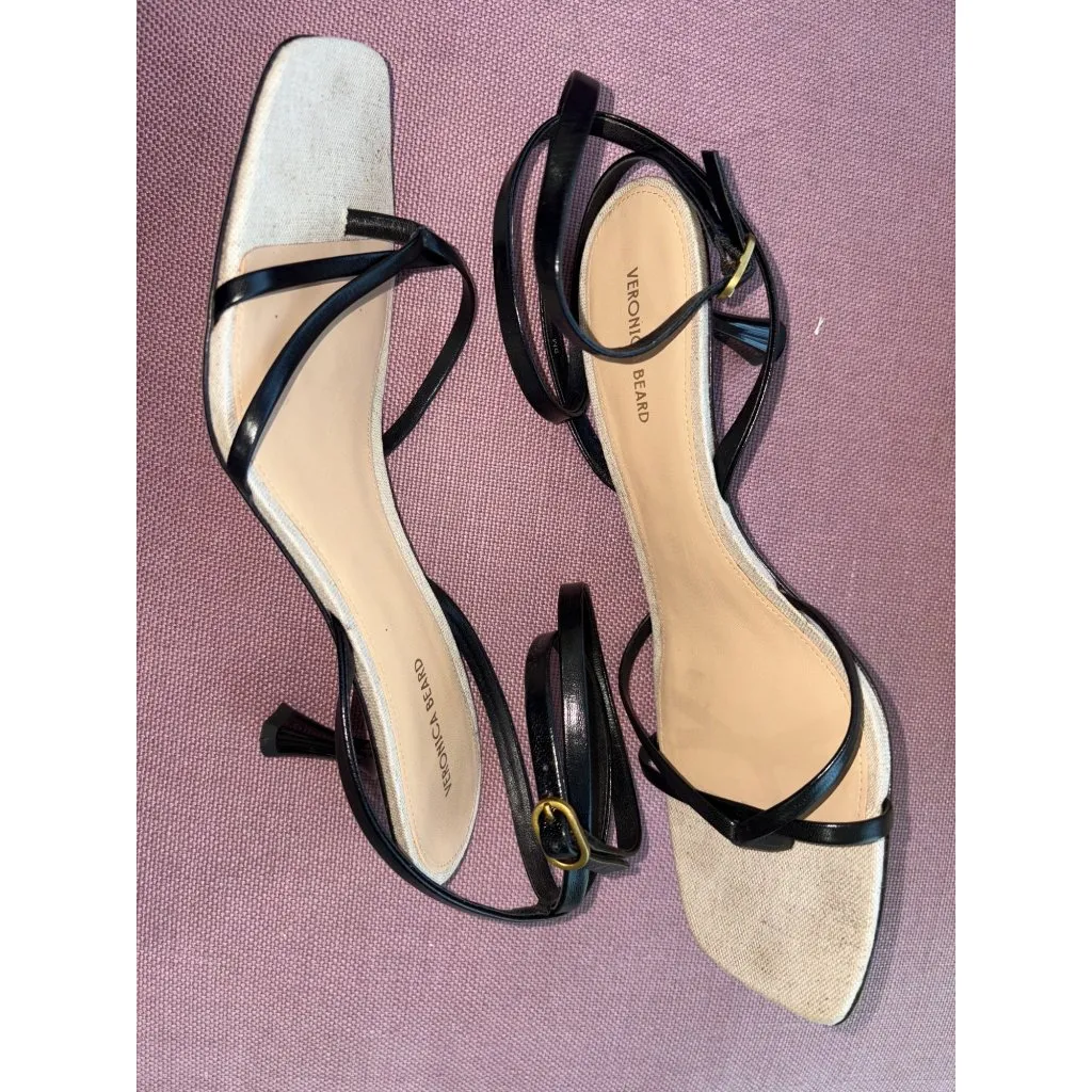 Veronica Beard Caterina Low Heels in Black 9 With Box Womens Sandals - Image 11
