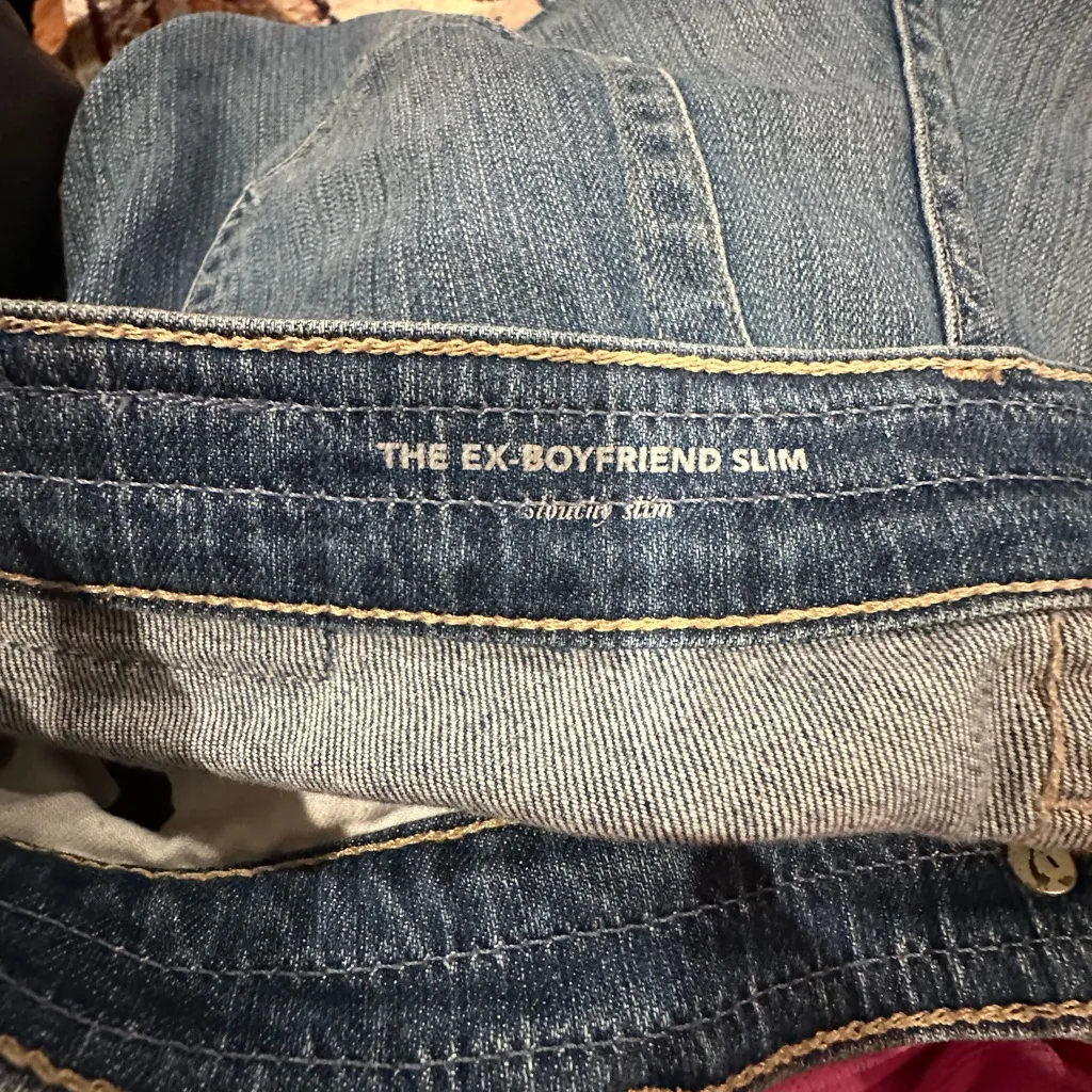 AG Adriano Goldschmied Womens Ex-Boyfriend Slim Distressed Denim Crop Jeans 26R - Image 8