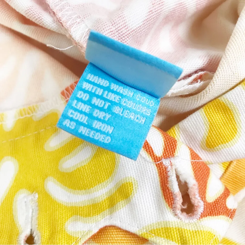 J McLaughlin‎ Yellow Orange Patchwork Cotton Ankle Pant Colorful Stretch Size 10 - Image 9