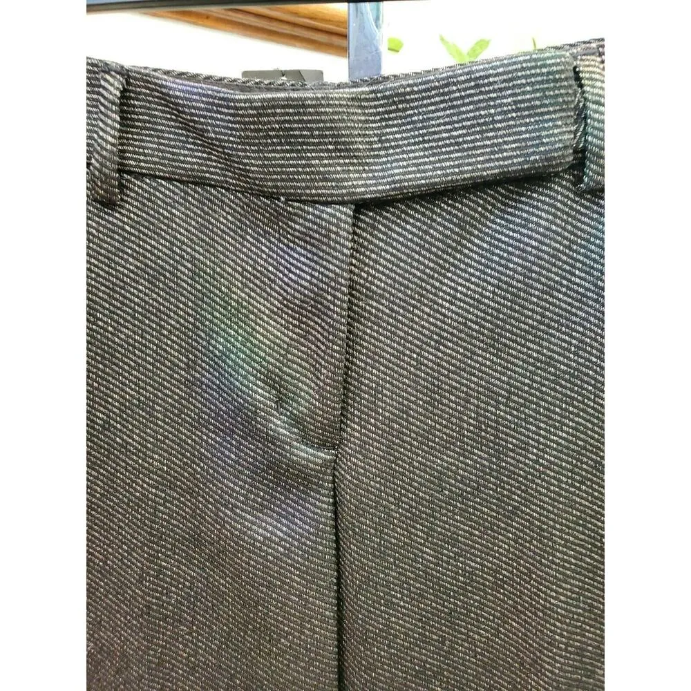 Express Women's Brown Striped Polyester Mid Rise Straight Leg Dress Pant Size 6 - Image 2