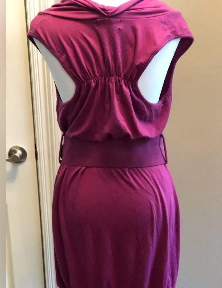 Vintage 1990s Bright Lilac Slip On Dress with Wide Belt Size XL 15/17 - Image 4