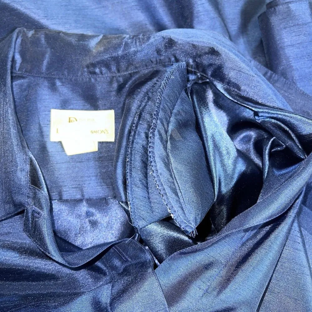 Vintage Da Rue Womens Shirt Jacket Button Down Blue Collared Size 16 - Image 8