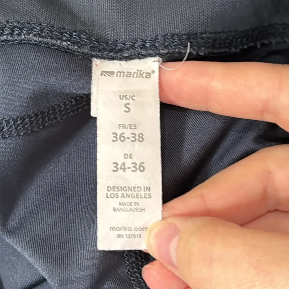 Marika women’s ankle length diamond cutout perforated leggings navy Size S Blue - Image 10