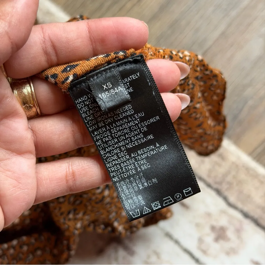 Urban Outfitters Brown Leopard Patterned Ruffle Spaghetti Strap Mini Dress - Image 10