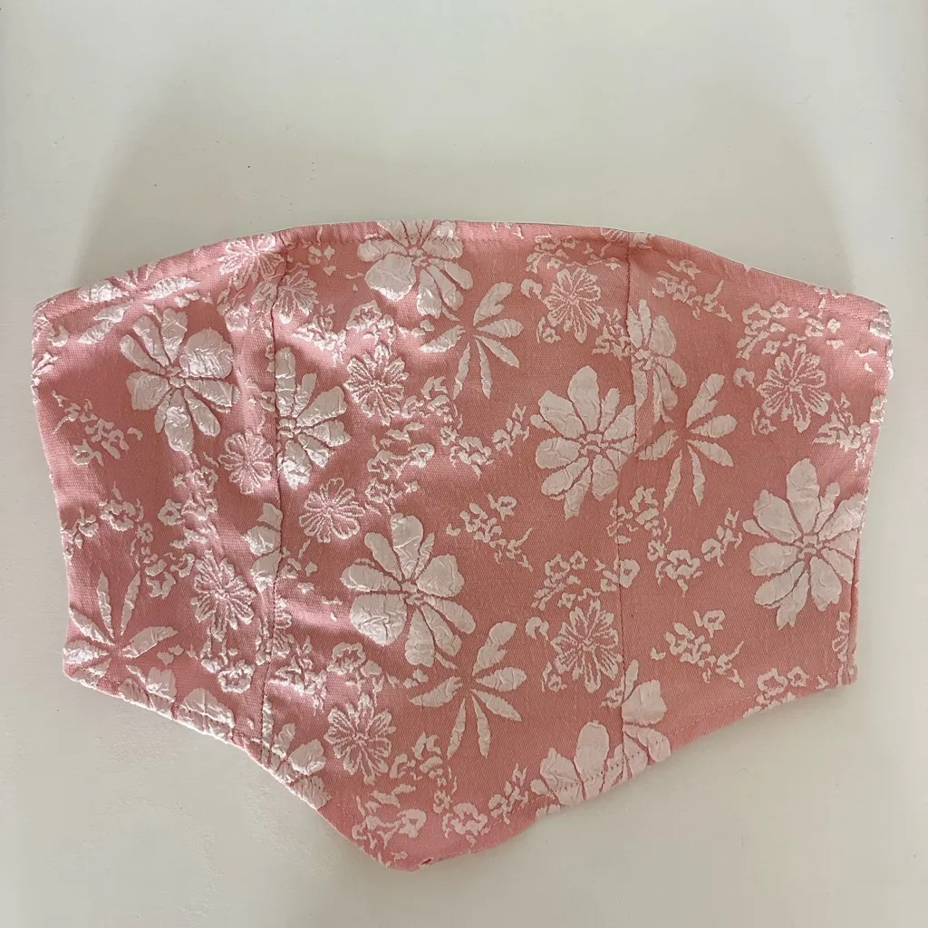 Pink Floral Strapless Top - Image 2