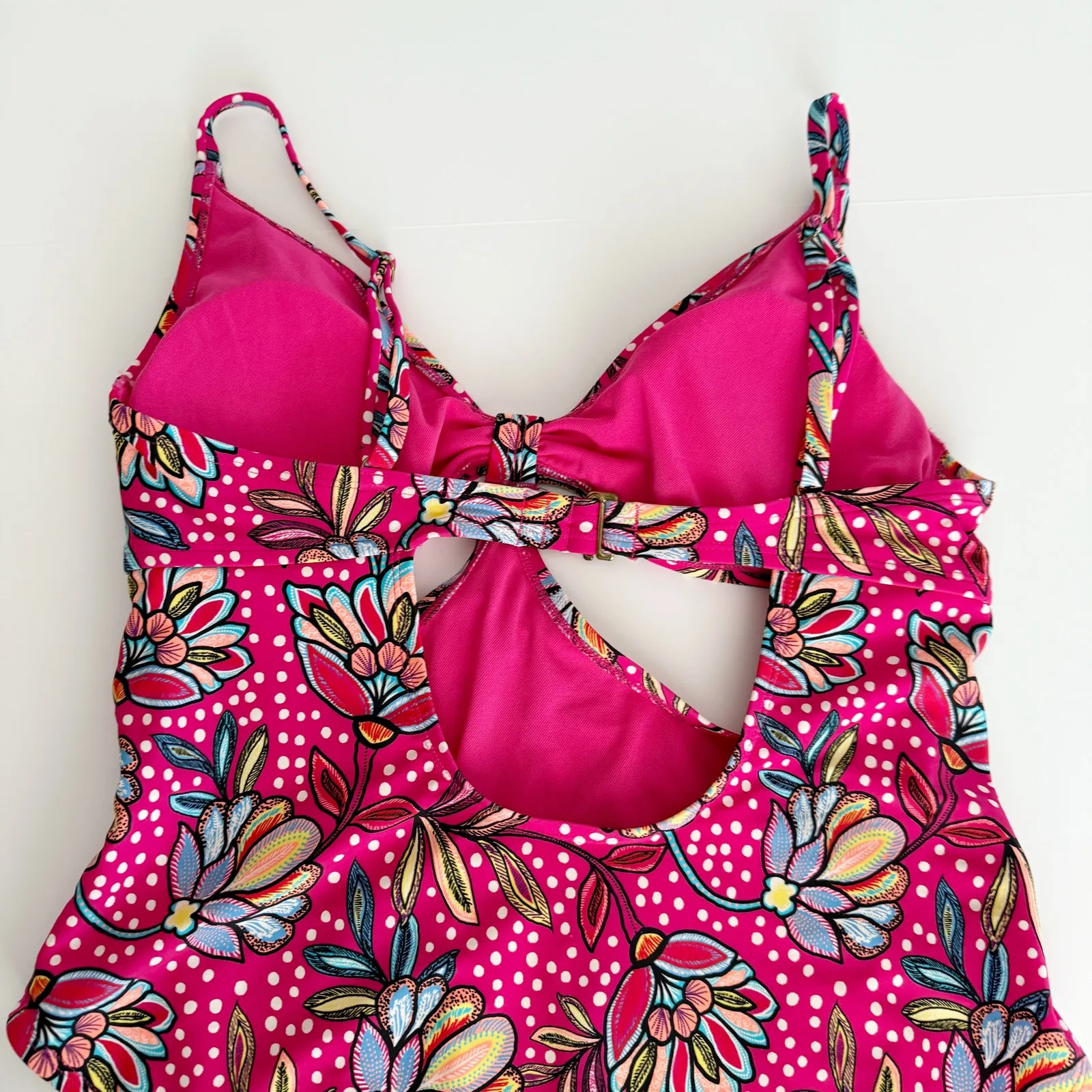 [Tabitha Brown] Target Size XL Pink Floral Print Cut Out One Piece Swimsuit - Image 6