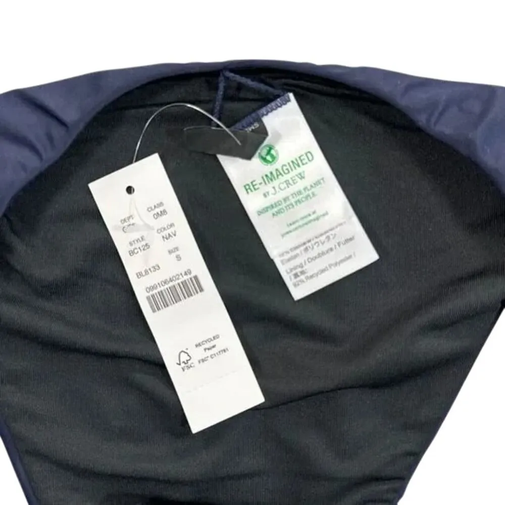 NWT J.Crew Curved Waist Mid Rise High Leg Cheeky Bikini Bottom Swim S Navy Blue - Image 6