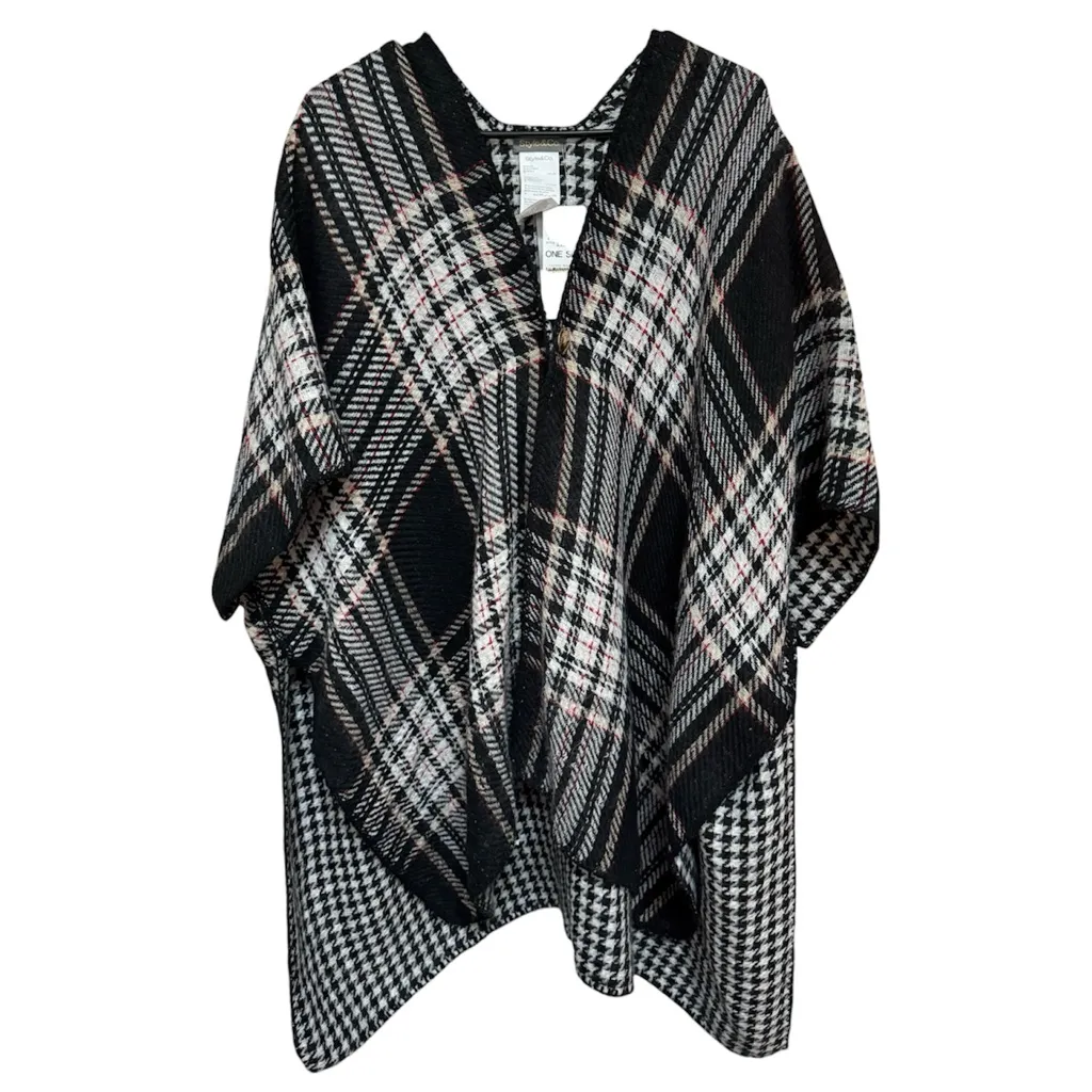 Style & Co  Reversible Houndstooth Topper Wrap / Poncho – One Size | NWT - Image 2