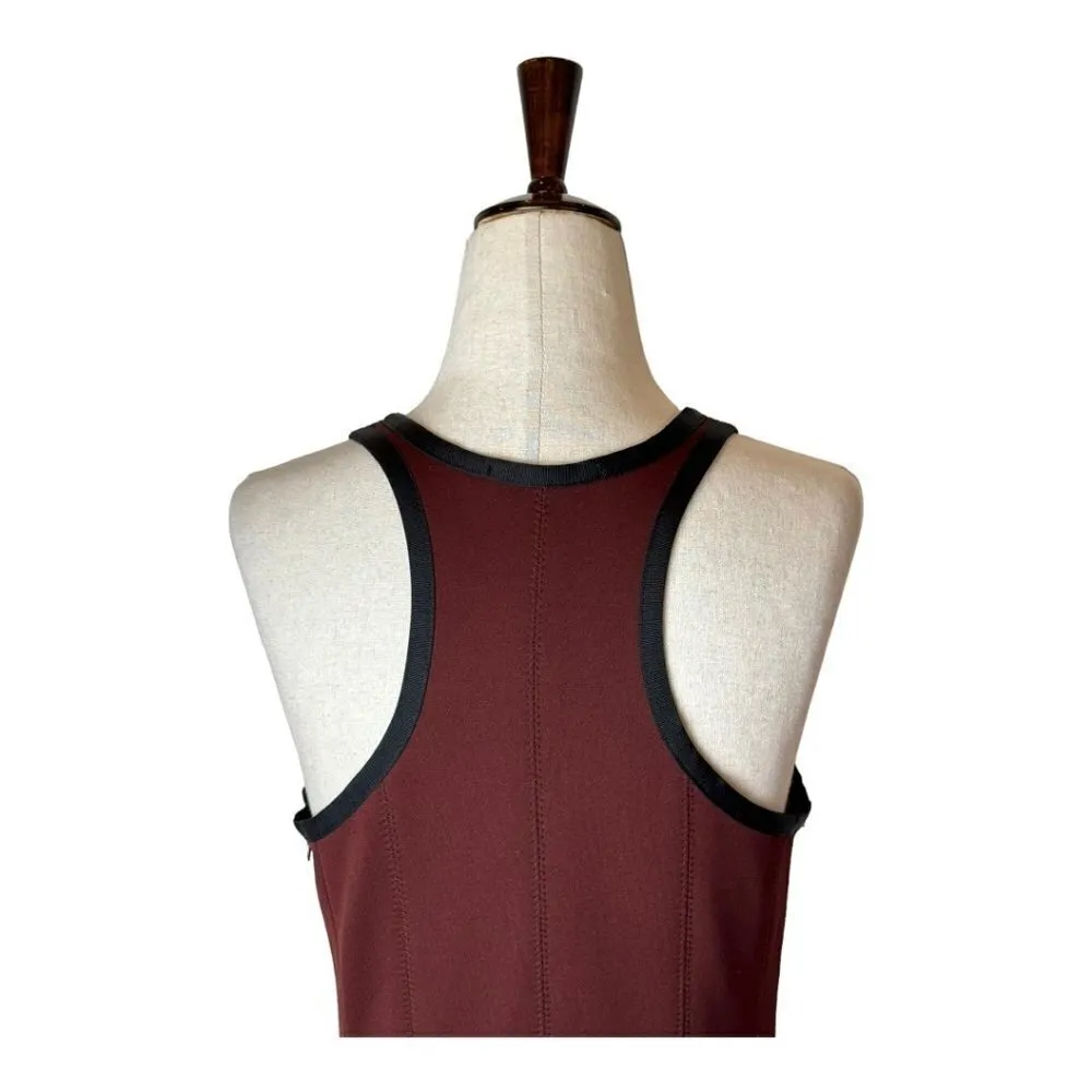 T Alexander Wang Brown Crew Neck Racerback Neoprene Mini‎ Skater Dress Size S - Image 6