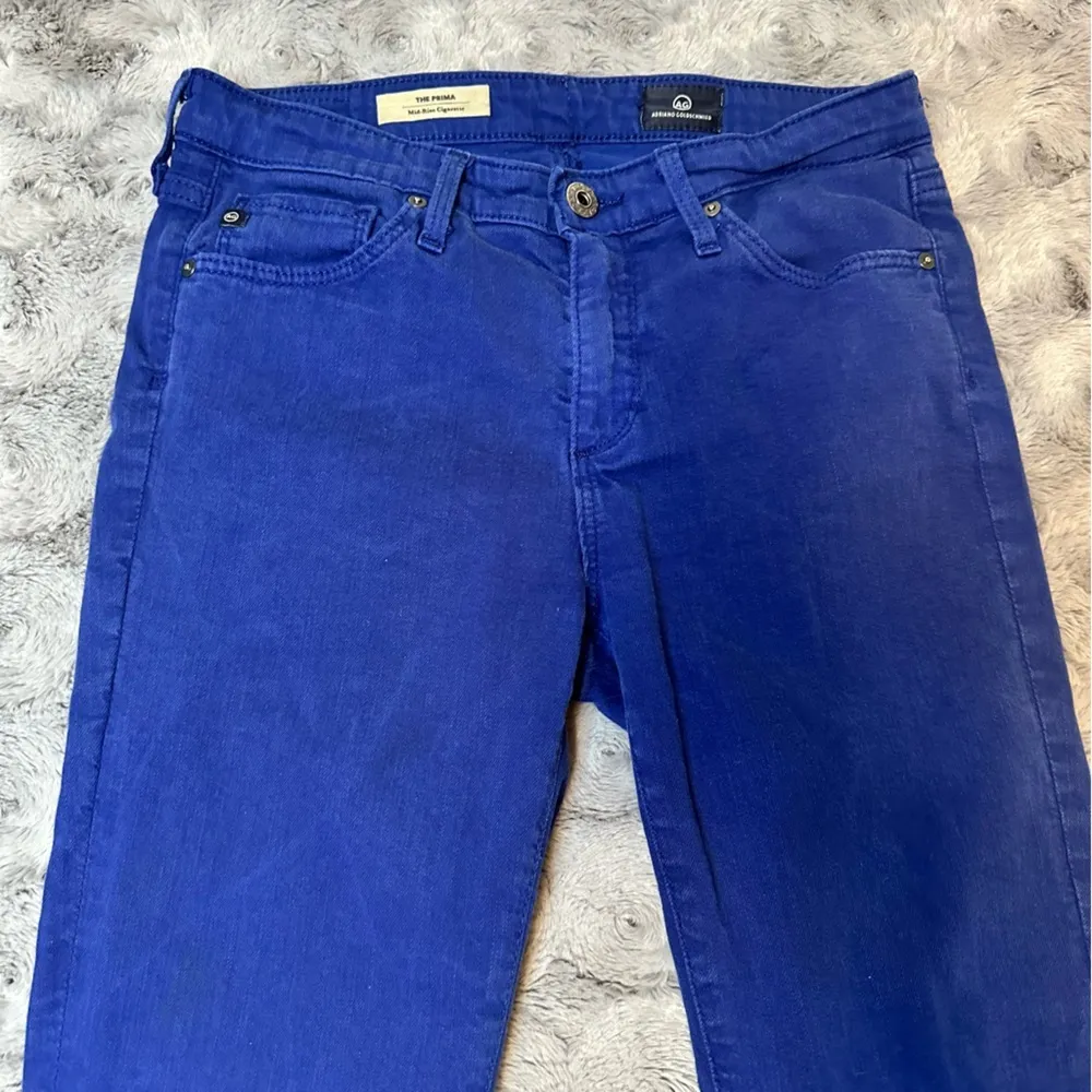 AG Adriano Goldschmied 26R The Prima Mid Rise Cigarette Jeans Cobalt Bright Blue - Image 2