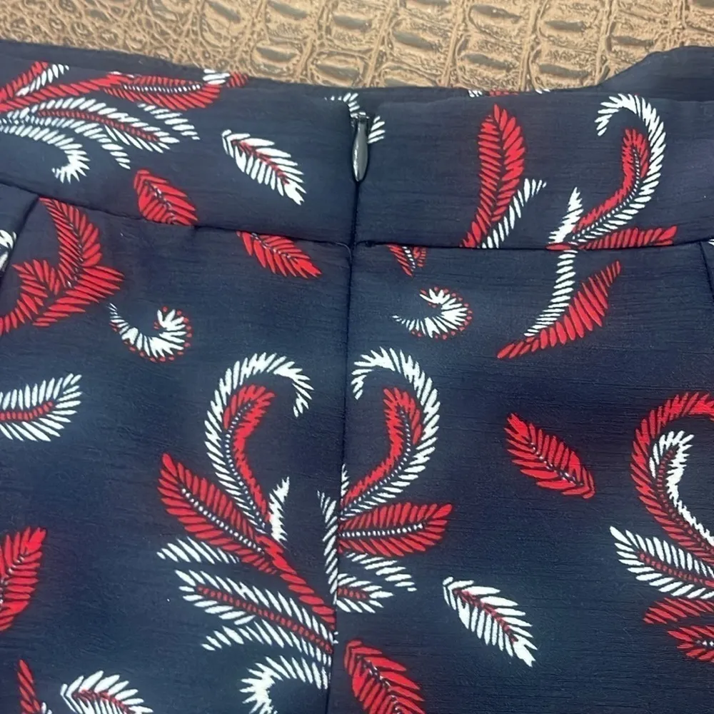 Brooks Brothers Navy Paisley A-Line Skirt Size 12 Pockets Lined - Image 9