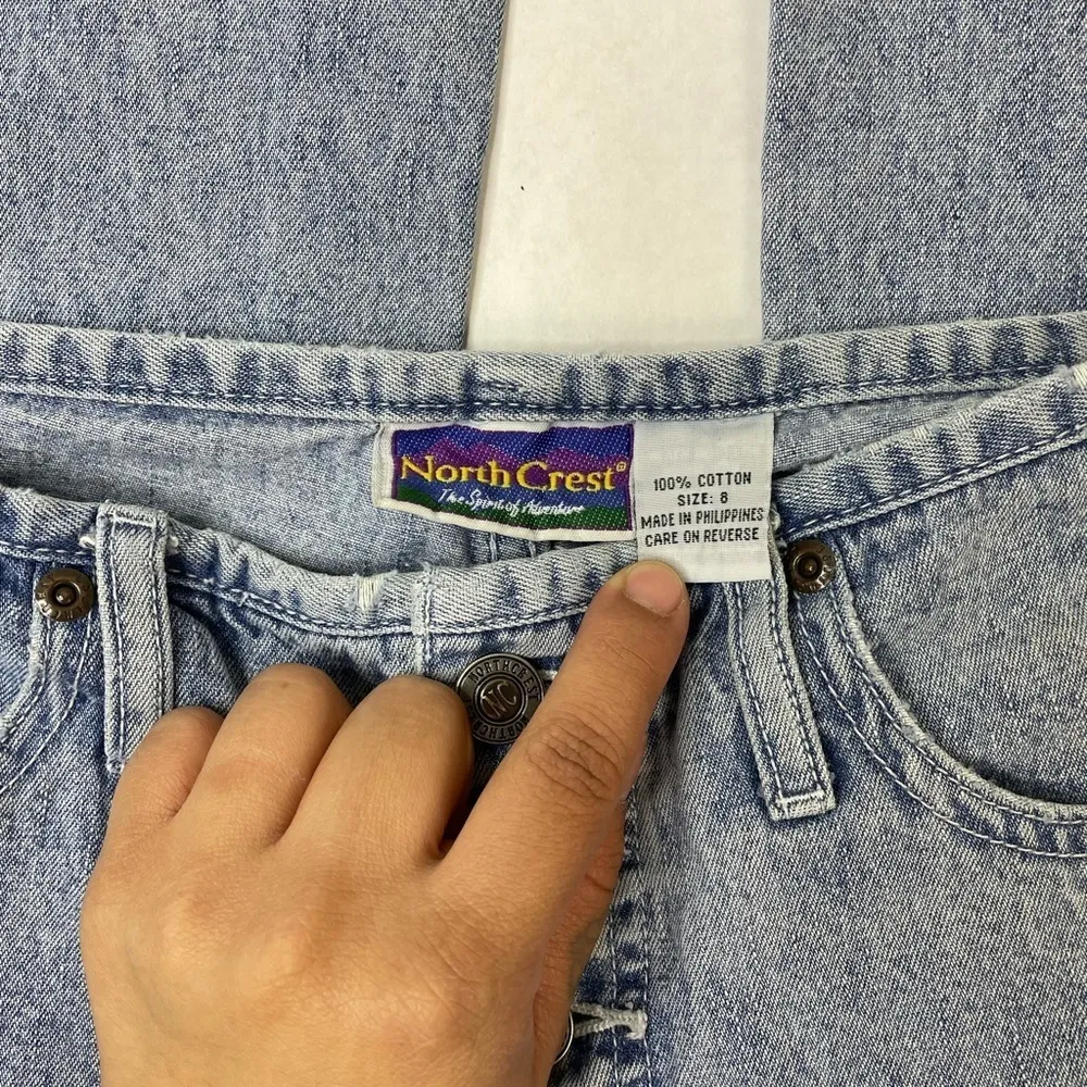 Vintage Daisy Embroidered Button Fly Flare Acidwash Jeans Blue Size 29 - Image 3