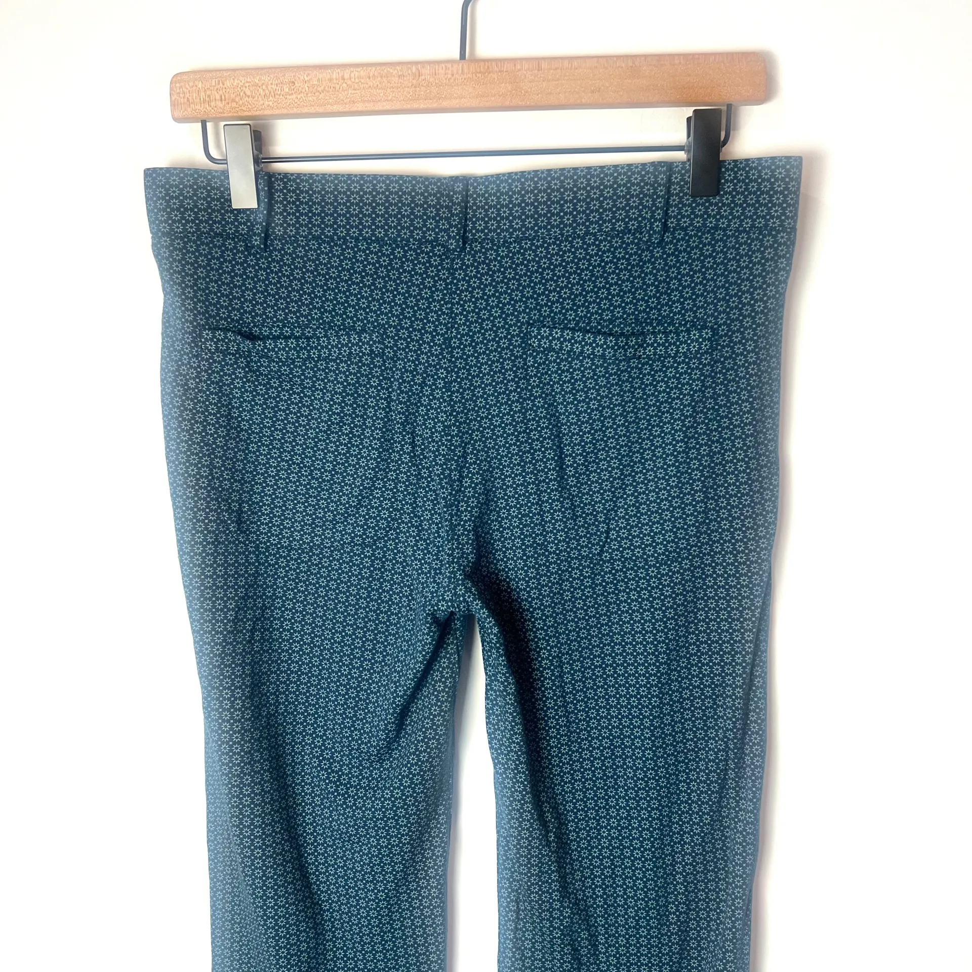 Green Blue Printed Straight Leg Dress Pants - Image 4
