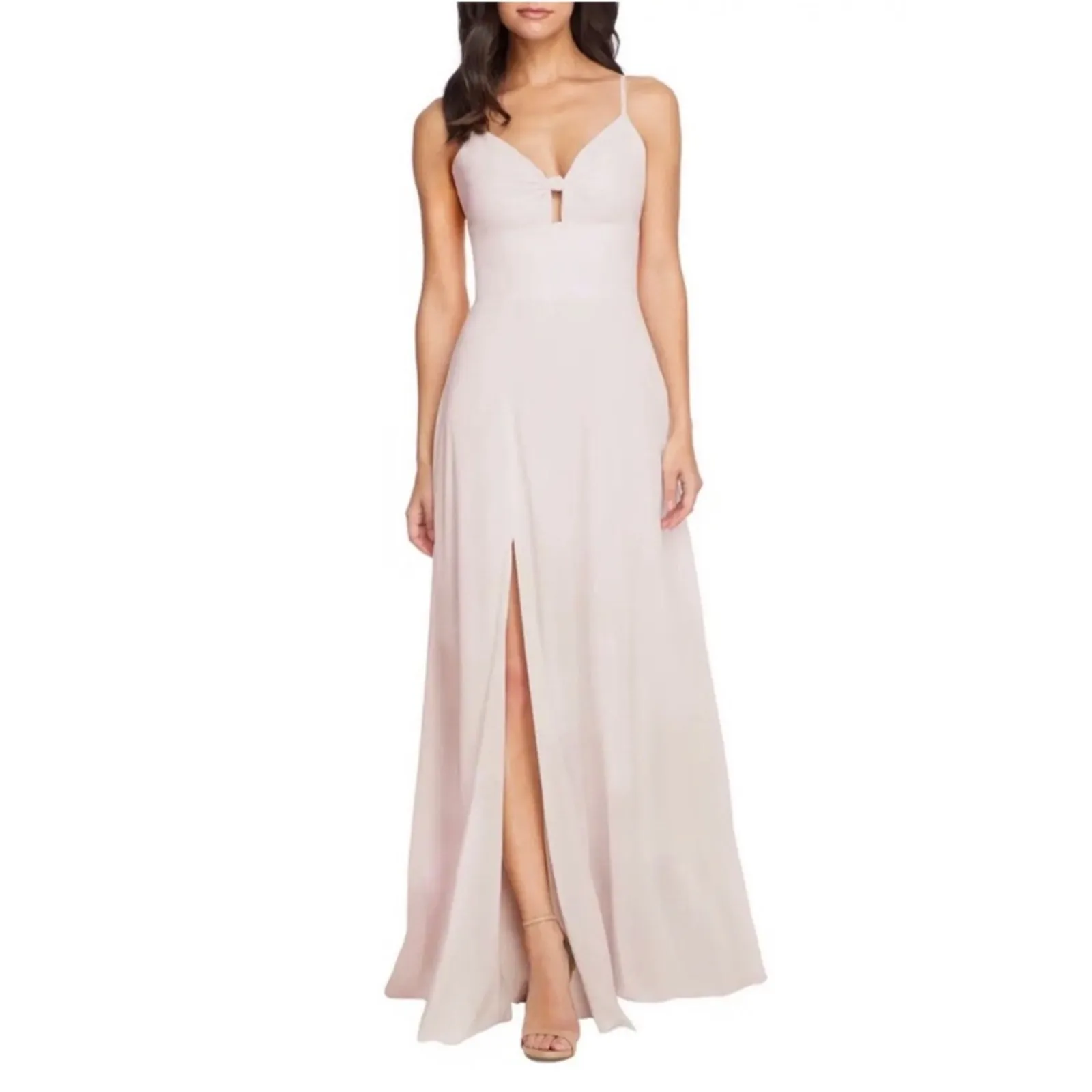 Dress the Population Cambria Tie Bodice Gown Maxi Dress in Light Pink - Image 17