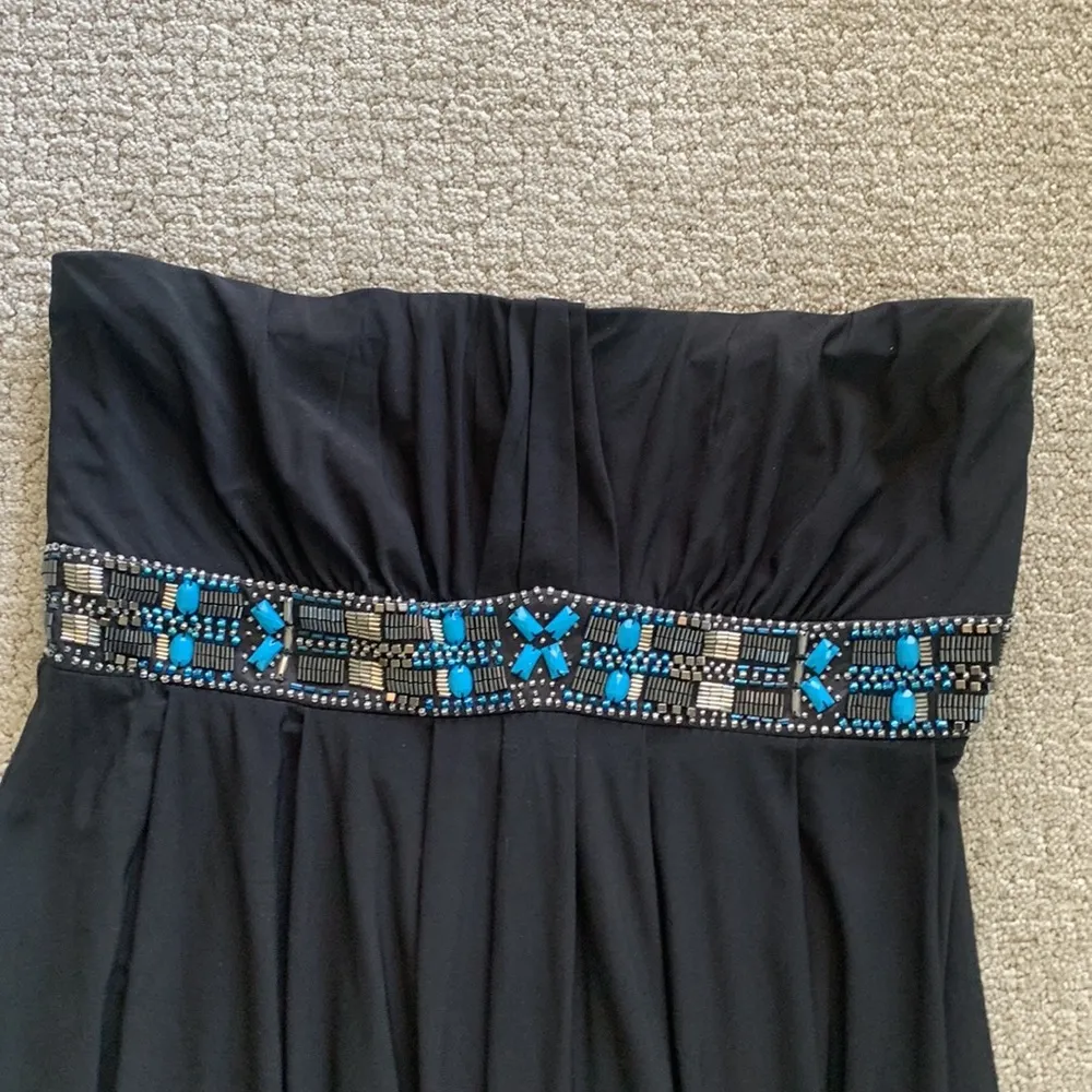 White House Black market black flowy strapless dress - Image 2