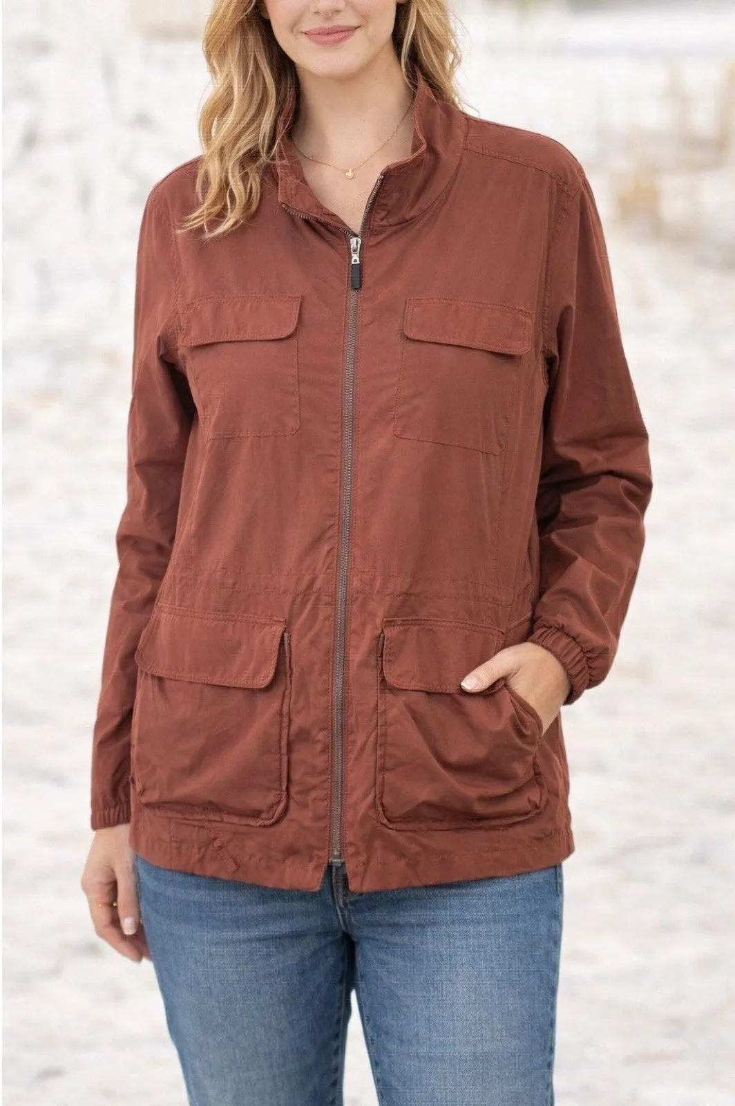 Royal Robbins Switchform Lite Jacket Brown Standard Fit Outdoor Hike Womens XL - Image 1