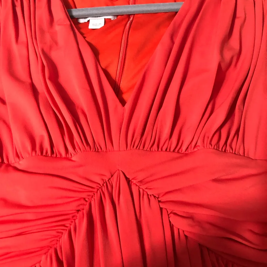 Boston proper fit flare ruched burnt orange dress women’s size 16 wedding guest - Image 10