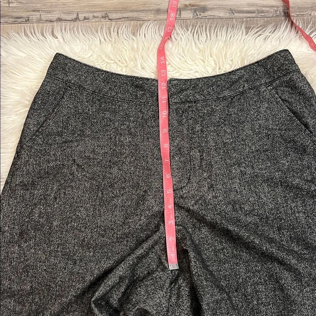 Garnet Hill wool blend lined wide leg trouser pants peppered tweed 14 - Image 9