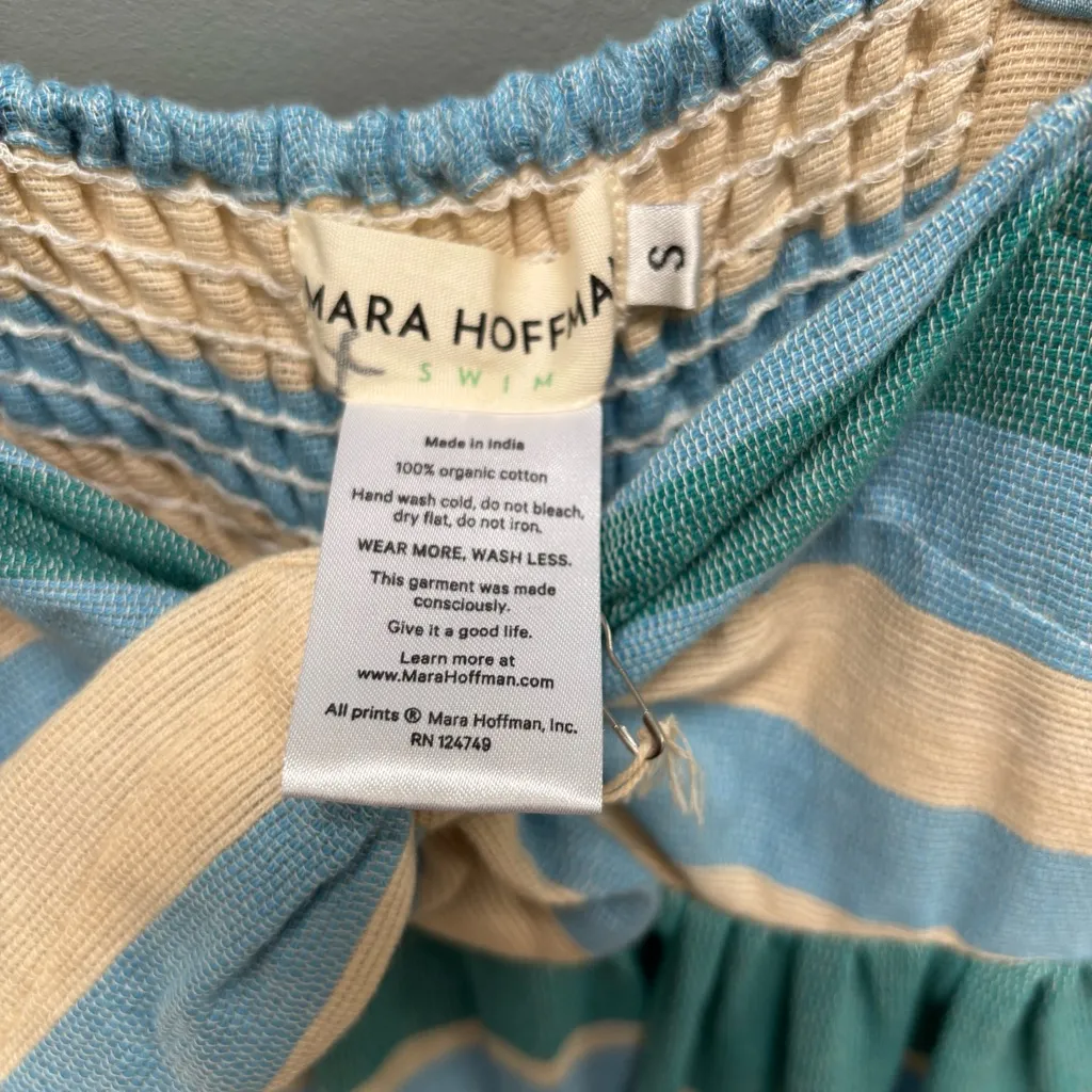 MARA HOFFMAN Tie Front Gauze Jumpsuit in Cream Multi Color S - Image 8