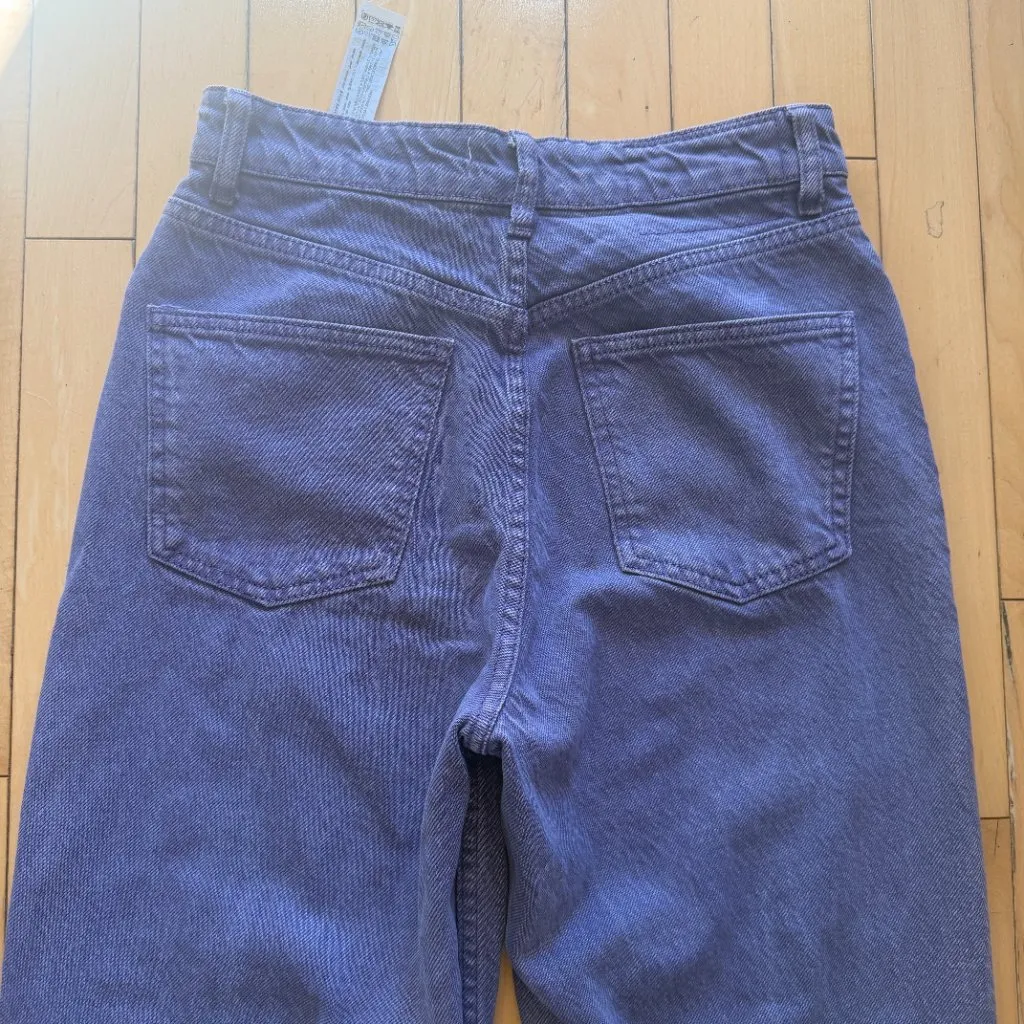 ZARA Purple Wide Leg Denim Jeans Size 4 - Image 7
